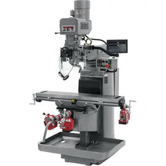 Jet - 10" Table Width x 50" Table Length, Electronic Variable Speed Control, 3 Phase Knee Milling Machine - 3 hp - Strong Tooling