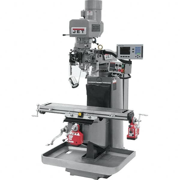 Jet - 9" Table Width x 49" Table Length, Electronic Variable Speed Control, 3 Phase Knee Milling Machine - 3 hp - Strong Tooling