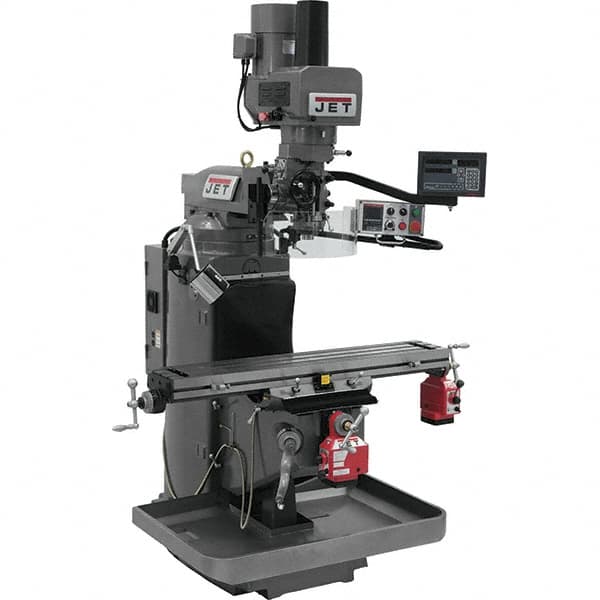 Jet - 9" Table Width x 49" Table Length, Electronic Variable Speed Control, 3 Phase Knee Milling Machine - 3 hp - Strong Tooling