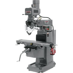 Jet - 10" Table Width x 50" Table Length, Electronic Variable Speed Control, 3 Phase Knee Milling Machine - 3 hp - Strong Tooling