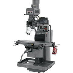 Jet - 10" Table Width x 50" Table Length, Electronic Variable Speed Control, 3 Phase Knee Milling Machine - 3 hp - Strong Tooling