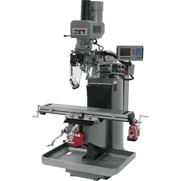 Jet - 9" Table Width x 49" Table Length, Electronic Variable Speed Control, 3 Phase Knee Milling Machine - 3 hp - Strong Tooling