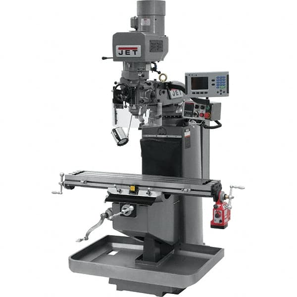 Jet - 9" Table Width x 49" Table Length, Electronic Variable Speed Control, 3 Phase Knee Milling Machine - 3 hp - Strong Tooling