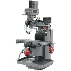 Jet - 10" Table Width x 50" Table Length, Electronic Variable Speed Control, 3 Phase Knee Milling Machine - 3 hp - Strong Tooling