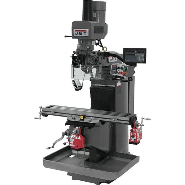 Jet - 9" Table Width x 49" Table Length, Electronic Variable Speed Control, 3 Phase Knee Milling Machine - 3 hp - Strong Tooling