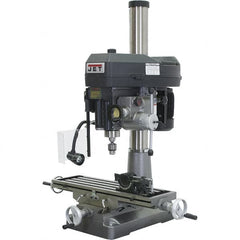 Jet - 1 Phase, 15-7/8" Swing, Step Pulley Mill Drill Combination - 31-3/4" Table Length x 9-1/2" Table Width, 20-1/2" Longitudinal Travel, 2 hp, 230 Volts - Strong Tooling