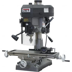 Jet - 1 Phase, 15-7/8" Swing, Step Pulley Mill Drill Combination - 31-3/4" Table Length x 9-1/2" Table Width, 20-1/2" Longitudinal Travel, 2 hp, 115/230 Volts - Strong Tooling