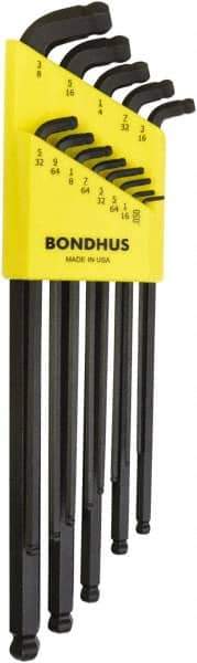 Bondhus - 13 Piece L-Key Ball End Hex Key Set - Hex Range 0.05 to 3/8", Protanium High Torque Steel - Strong Tooling