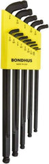 Bondhus - 13 Piece L-Key Ball End Hex Key Set - Hex Range 0.05 to 3/8", Protanium High Torque Steel - Strong Tooling