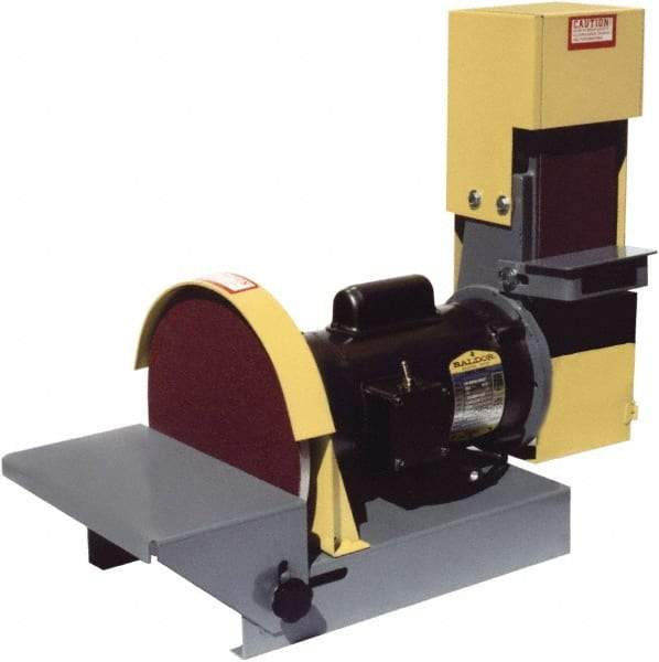 Kalamazoo - 36" Long x 4" Wide Belt, 10" Diam, Combination Sanding Machine - 1/2 hp, Single Phase - Strong Tooling