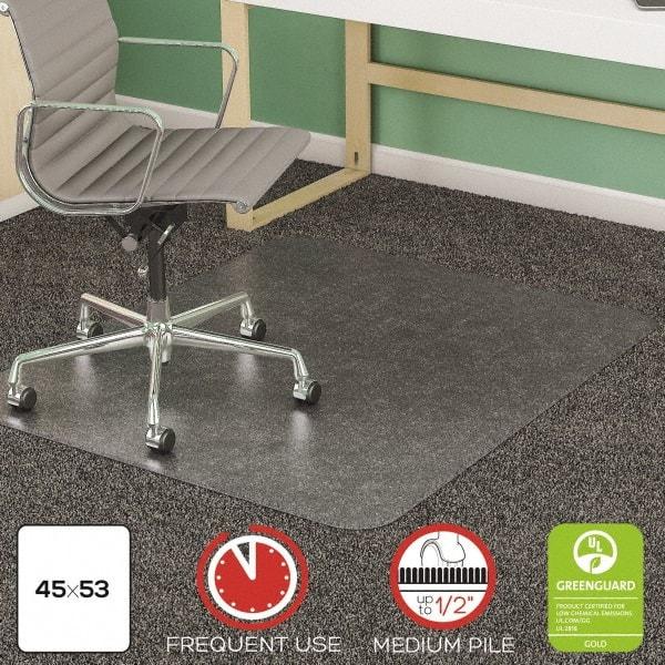 Deflect-o - 53" Long x 45" Wide, Chair Mat - Rectangular, Beveled Edge Style - Strong Tooling