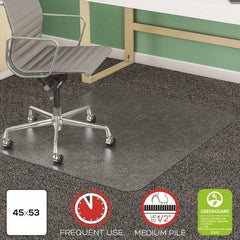 Deflect-o - 53" Long x 45" Wide, Chair Mat - Rectangular, Beveled Edge Style - Strong Tooling