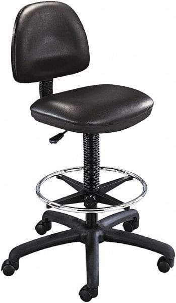 Safco - 25 Inch Wide x 25 Inch Deep x 54 Inch High, Swivel Base, Drafting Chair Stool - Vinyl Seat, Black - Strong Tooling