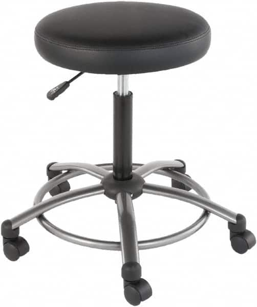 ALERA - 24-3/8 Inch Wide x 24-3/8 Inch Deep x 29-1/2 Inch High, Swivel Base, Utility Stool - Antimicrobial Seat, Black - Strong Tooling