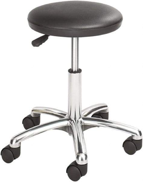 Safco - 19 Inch Wide x 19-1/4 Inch Deep x 21 Inch High, Swivel Base, Lab Stool - Vinyl Seat, Black - Strong Tooling