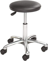 Safco - 19 Inch Wide x 19-1/4 Inch Deep x 21 Inch High, Swivel Base, Lab Stool - Vinyl Seat, Black - Strong Tooling