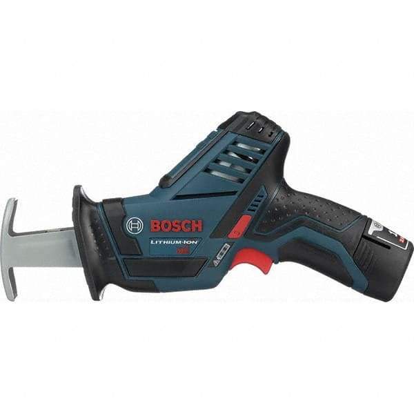 Bosch - 12V, 0 to 3,000 SPM, Cordless Reciprocating Saw - 0.5699" Stoke Length, Lithium-Ion Batteries Included - Strong Tooling