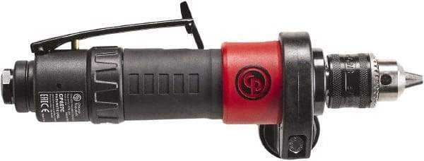 Chicago Pneumatic - 3/8" Keyed Chuck - Inline Handle, 2,100 RPM, 0.4 hp, 90 psi - Strong Tooling