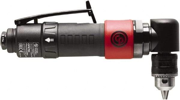 Chicago Pneumatic - 3/8" Reversible Keyed Chuck - Right Angle Handle, 2,000 RPM, 0.3 hp, 90 psi - Strong Tooling