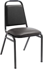 ALERA - Vinyl Black Stacking Chair - Black Frame, 15" Wide x 20-1/2" Deep x 32" High - Strong Tooling