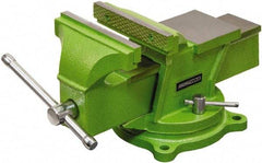 OEM Tools - 6" Jaw Width, 6" Opening Capacity, 2-19/32" Throat Depth, Cast Iron Swivel Bench Vise - Bolt Down Base Attachment - Strong Tooling