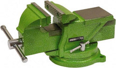 OEM Tools - 4" Jaw Width, 4" Opening Capacity, 1-57/64" Throat Depth, Cast Iron Swivel Bench Vise - Bolt Down Base Attachment - Strong Tooling