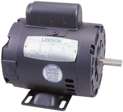 Leeson - 1/2 Max hp, 3,450 Max RPM, Electric AC DC Motor - 115, 208, 230 V Input, Single Phase, 56 Frame - Strong Tooling