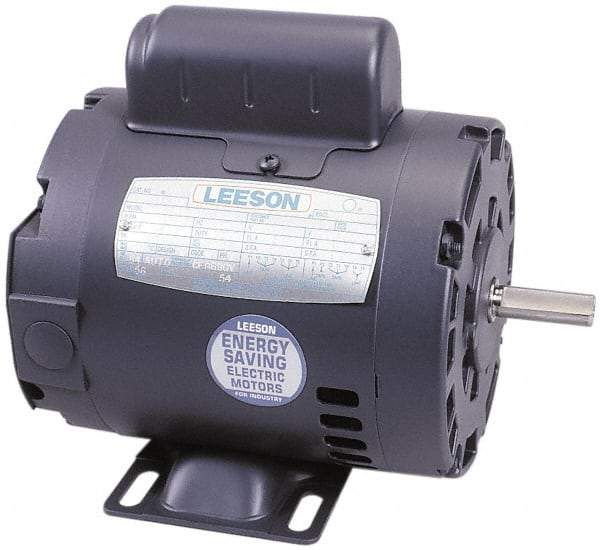 Leeson - 1-1/2 Max hp, 1,725 Max RPM, Electric AC DC Motor - 115, 208, 230 V Input, Single Phase, 56H Frame - Strong Tooling