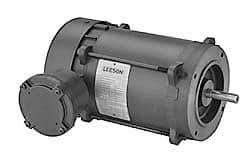 Leeson - 3/4 Max hp, 1,725 Max RPM, Electric AC DC Motor - 115, 208, 230 V Input, Single Phase, 56H Frame - Strong Tooling