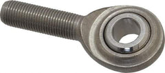 Made in USA - 1/2" ID, 1-5/16" Max OD, 4,700 Lb Max Static Cap, Plain Male Spherical Rod End - 1/2-20 RH, Stainless Steel with Stainless Steel Raceway - Strong Tooling