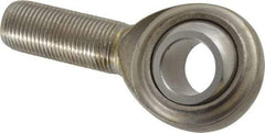 Made in USA - 3/4" ID, 1-3/4" Max OD, 7,512 Lb Max Static Cap, Plain Male Spherical Rod End - 3/4-16 RH, Stainless Steel with Stainless Steel Raceway - Strong Tooling