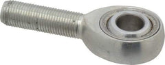 Made in USA - 1/2" ID, 1-5/16" Max OD, 16,242 Lb Max Static Cap, Plain Male Spherical Rod End - 1/2-20 RH, Alloy Steel with Steel Raceway - Strong Tooling