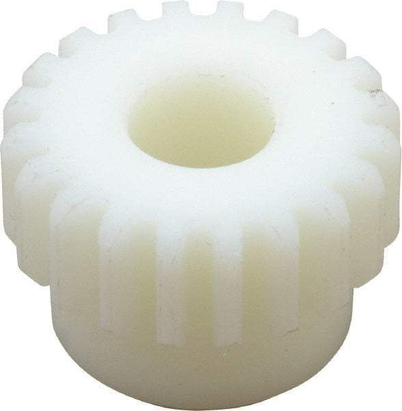 Poly Hi Solidur - 16 Pitch, 1-1/4" Pitch Diam, 20 Tooth Spur Gear - 1/2" Face Width, 1/2" Bore Diam, 1-1/16" Hub Diam, Nylon - Strong Tooling