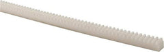 Poly Hi Solidur - 3/8" Face Width, 4 Feet Long, 3/8" Thick Nylon Gear Rack - 20 Pitch, 14-1/2° Pressure Angle - Strong Tooling