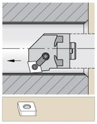 Kennametal - Right Hand Cut, 44.70mm Min Bore Diam, Size H24 Modular Boring Cutting Unit Head - Through Coolant, Compatible with CN.. - Strong Tooling