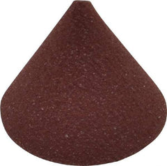 Superior Abrasives - 3/4" Diam 180 Grit 60° Included Angle Cone Center Lap - Aluminum Oxide, Very Fine Grade, Lock Nut Mount - Strong Tooling