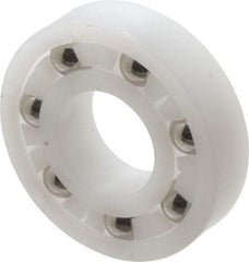 Made in USA - 3/8" Bore Diam, 7/8" OD, Open Plastic Race Radial Ball Bearing - 7/32" Wide, 1 Row, Round Bore, 33 Lb Static Capacity, 42 Lb Dynamic Capacity - Strong Tooling