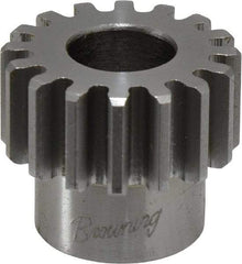 Browning - 16 Pitch, 1" Pitch Diam, 16 Tooth Spur Gear - 1/2" Bore Diam, 13/16" Hub Diam, Steel - Strong Tooling