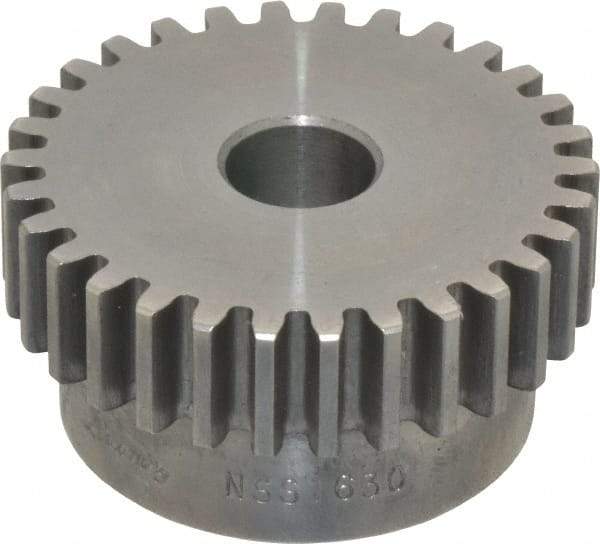 Browning - 16 Pitch, 1-7/8" Pitch Diam, 30 Tooth Spur Gear - 1/2" Bore Diam, 1-5/8" Hub Diam, Steel - Strong Tooling