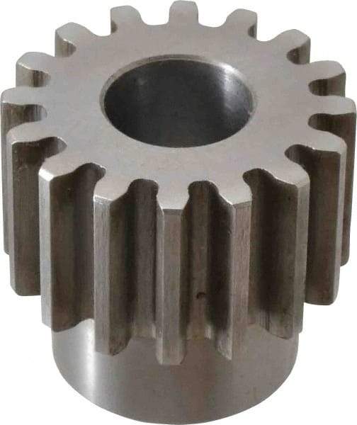 Browning - 10 Pitch, 1.6" Pitch Diam, 16 Tooth Spur Gear - 3/4" Bore Diam, 1-5/16" Hub Diam, Steel - Strong Tooling