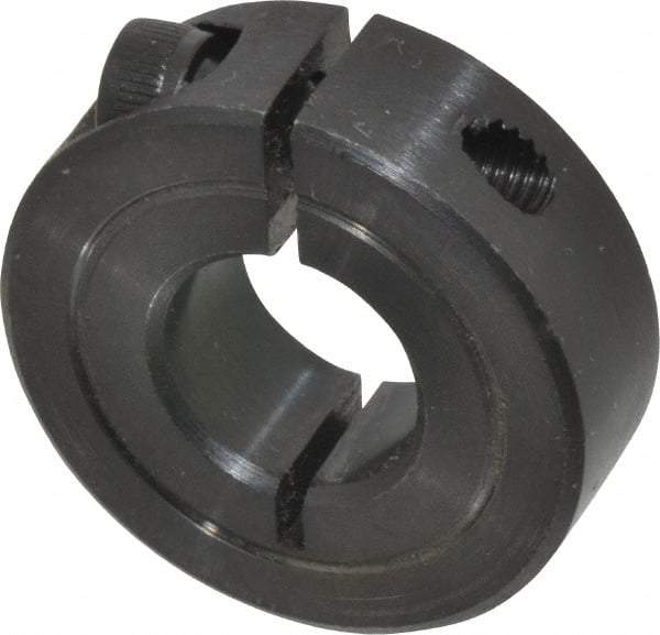 Climax Metal Products - 9/16" Bore, Steel, One Piece Clamp Collar - 1-5/16" Outside Diam, 7/16" Wide - Strong Tooling