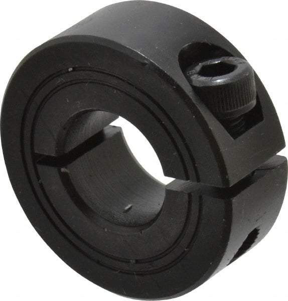 Climax Metal Products - 15mm Bore, Steel, One Piece Clamp Collar - 1-3/8" Outside Diam - Strong Tooling