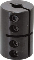 Climax Metal Products - 1/4" Inside x 13/16" Outside Diam, Rigid Coupling without Keyway - 1-1/4" Long - Strong Tooling