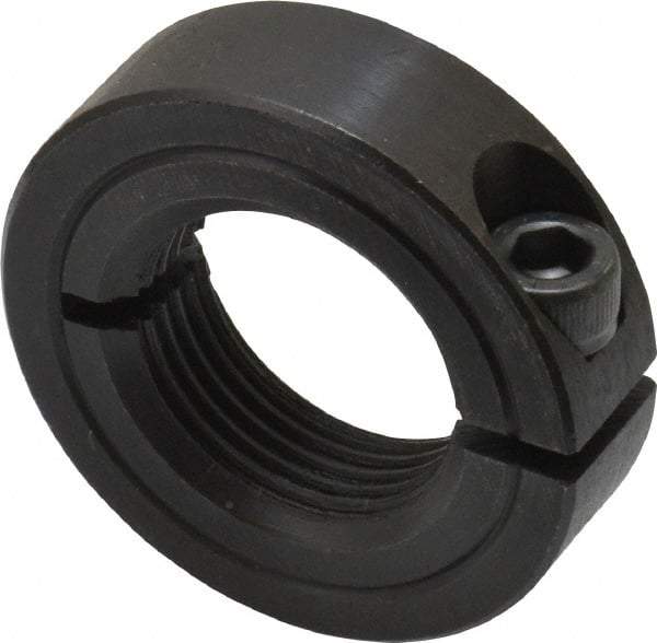 Climax Metal Products - 1-14 Thread, Steel, One Piece Threaded Shaft Collar - 1-3/4" Outside Diam, 1/2" Wide - Strong Tooling