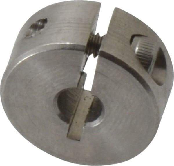 Climax Metal Products - 3/16" Bore, Stainless Steel, One Piece Clamp Collar - 11/16" Outside Diam, 5/16" Wide - Strong Tooling