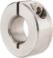 Climax Metal Products - 7/16" Bore, Stainless Steel, One Piece Clamp Collar - 15/16" Outside Diam, 3/8" Wide - Strong Tooling