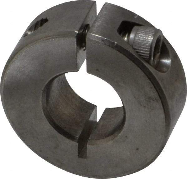 Climax Metal Products - 1/2" Bore, Stainless Steel, One Piece Clamp Collar - 1-1/8" Outside Diam, 13/32" Wide - Strong Tooling