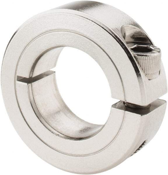 Climax Metal Products - 7/8" Bore, Stainless Steel, One Piece Clamp Collar - 1-5/8" Outside Diam, 1/2" Wide - Strong Tooling