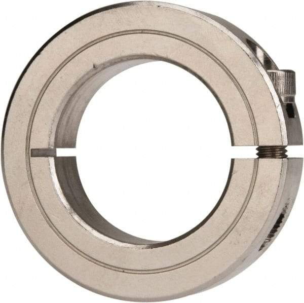 Climax Metal Products - 1-3/8" Bore, Stainless Steel, One Piece Clamp Collar - 2-1/4" Outside Diam, 9/16" Wide - Strong Tooling