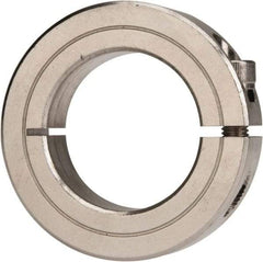 Climax Metal Products - 1-3/8" Bore, Stainless Steel, One Piece Clamp Collar - 2-1/4" Outside Diam, 9/16" Wide - Strong Tooling